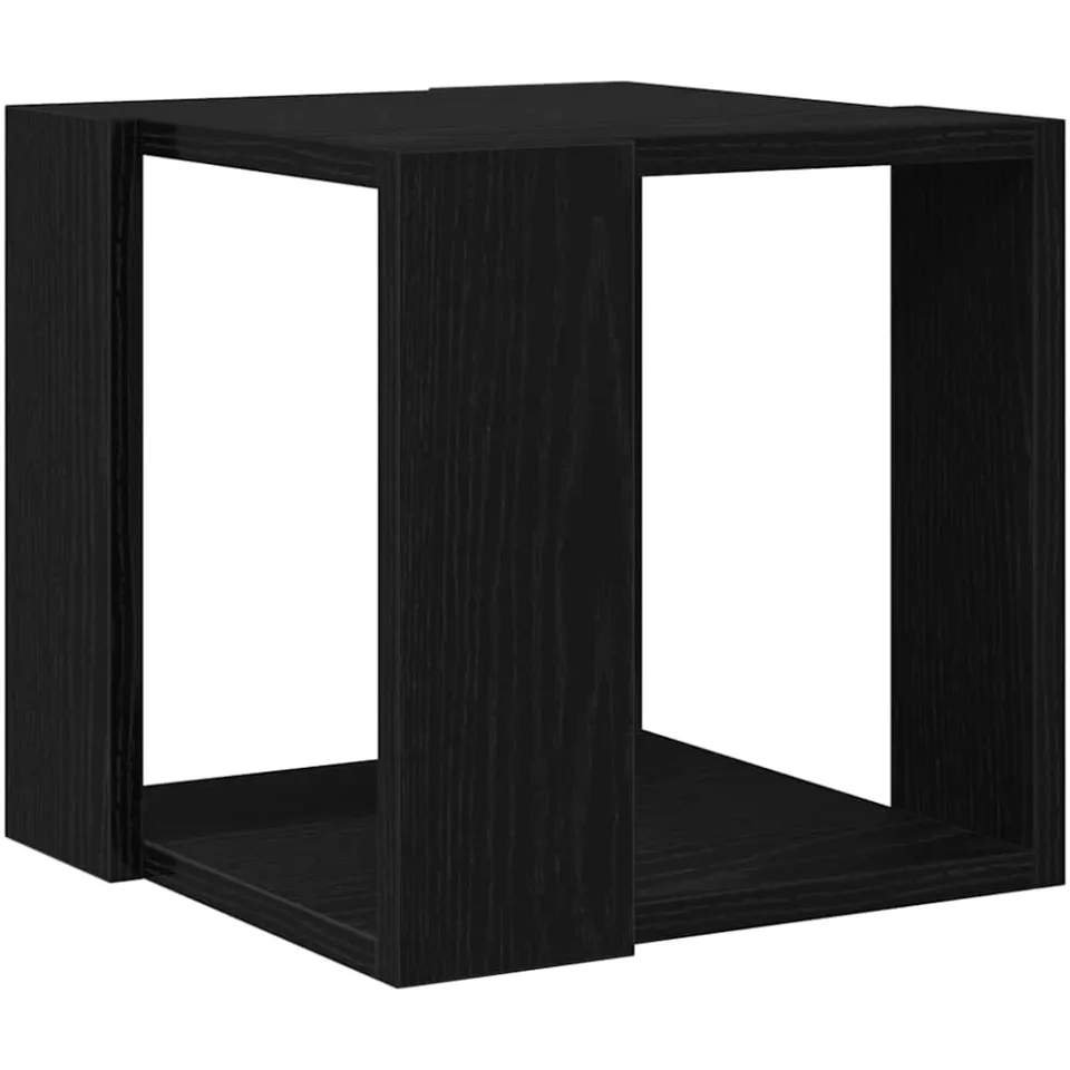 vidaXL Salontafel Zwart Eiken 32 x 32 x 30 cm Bewerkt hout
