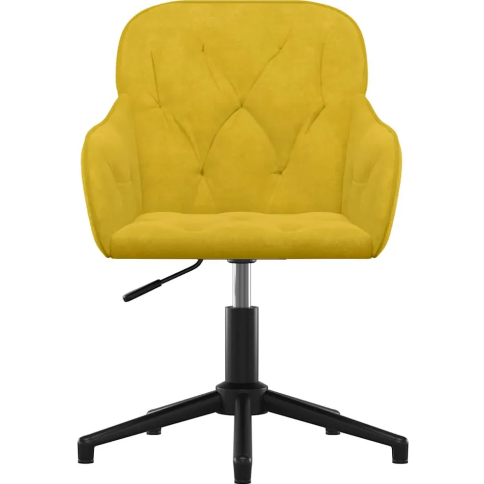 vidaXL Eetkamerstoelen draaibaar 2 st fluweel geel, foto 4