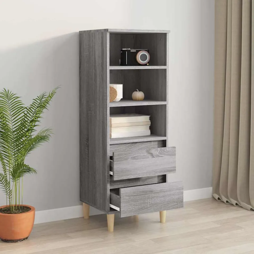 vidaXL Hoge kast 40x36x110 cm bewerkt hout grijs sonoma, foto 3