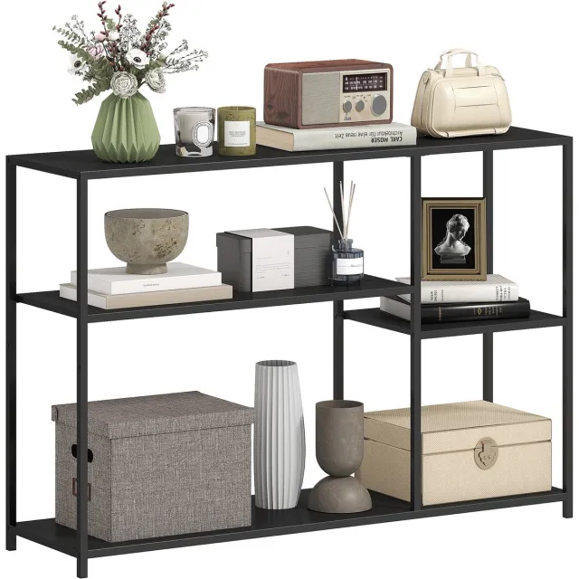 Homcom Consoletafel - Staal - 110x30x75cm - Zwart