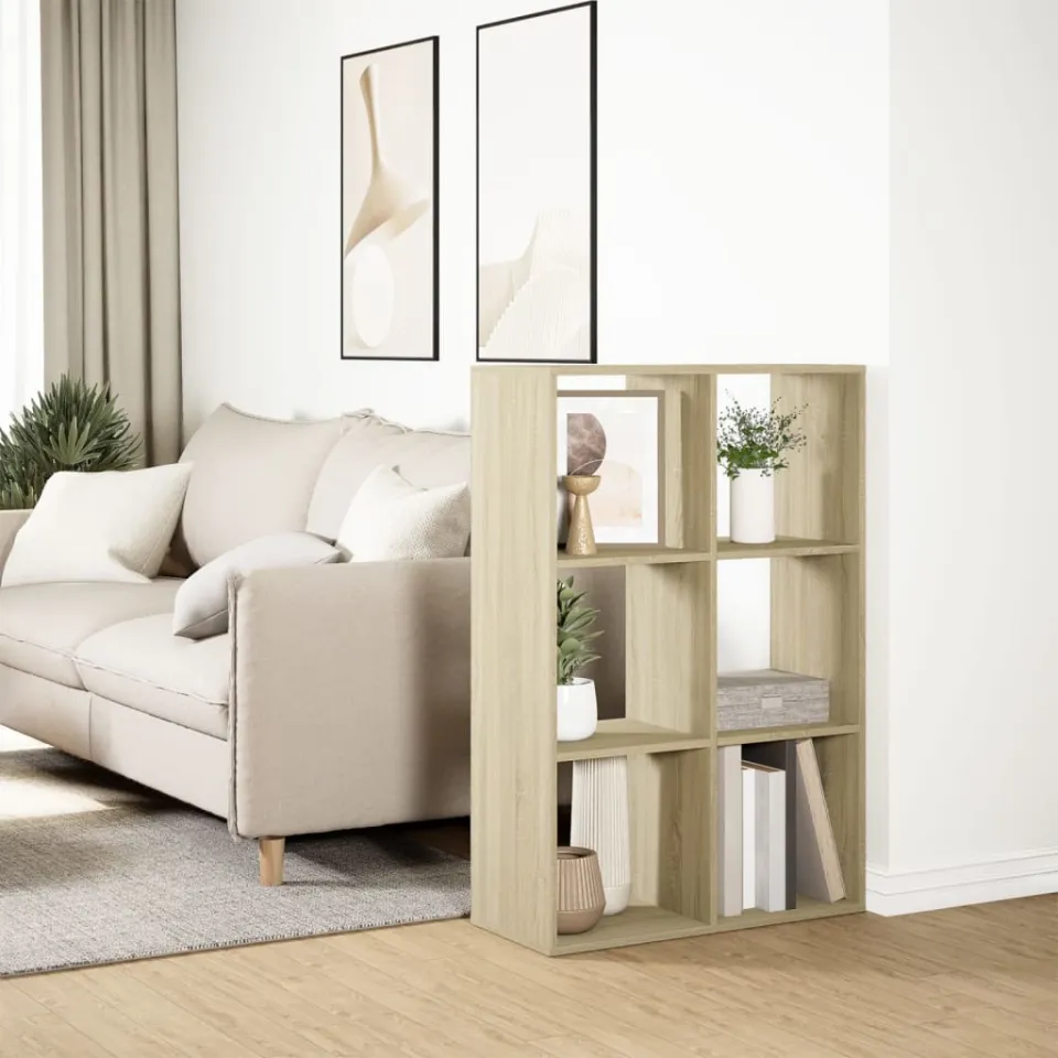 vidaXL Kamerscherm / boekenkast 69,5x29x103,5 cm hout sonoma eiken, foto 4