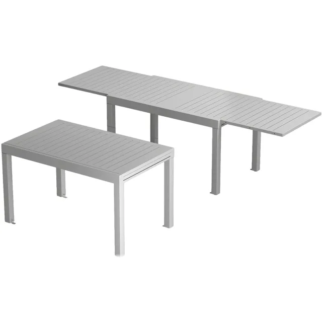 Happiq Multifunctionele Uitschuifbare Aluminium Tuintafel 260 × 80 cm – Weerbestendige Eettafel voor Tuin, Terras en Feesten – Zwart