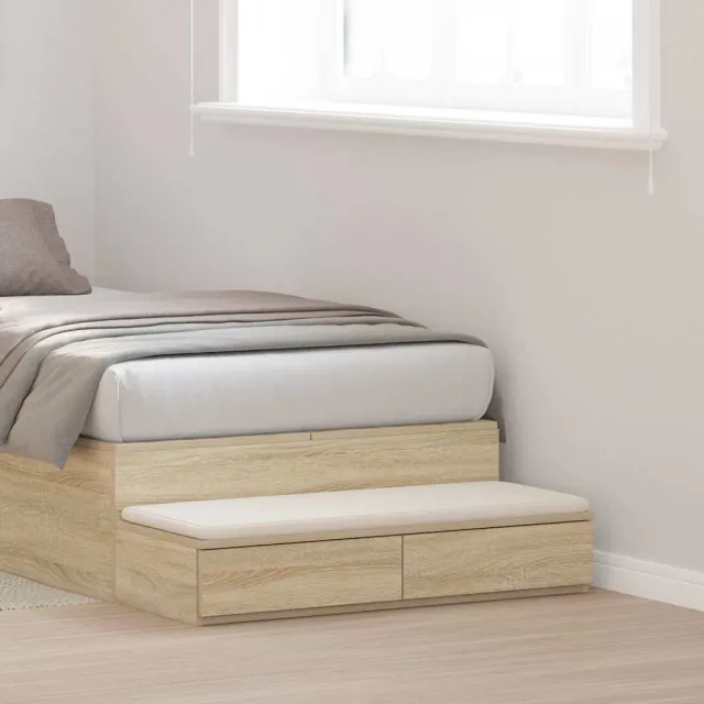 vidaXL Bedlades Sonoma Eiken 100 x 36,5 x 16,5 cm Bewerkt hout, foto 2