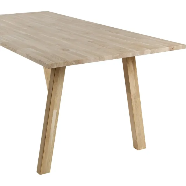 WOOOD Tablo Tafelblad Incl. A-Poot - Onbehandeld - Eiken - 74,4x160x90 Untreated
