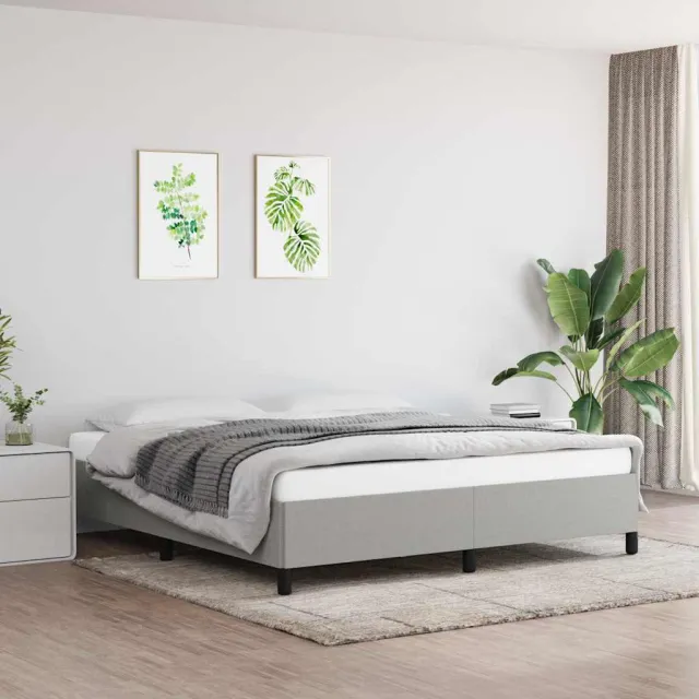 vidaXL Bedframe zonder matras stof lichtgrijs 160x200 cm