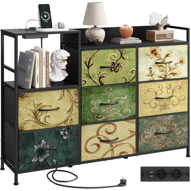 sogiol Ladekast - Commode met 8 laden- stoffen laden met uittrekbare planken- voor slaapkamer- hal-woonkamer- kinderkamer kleur