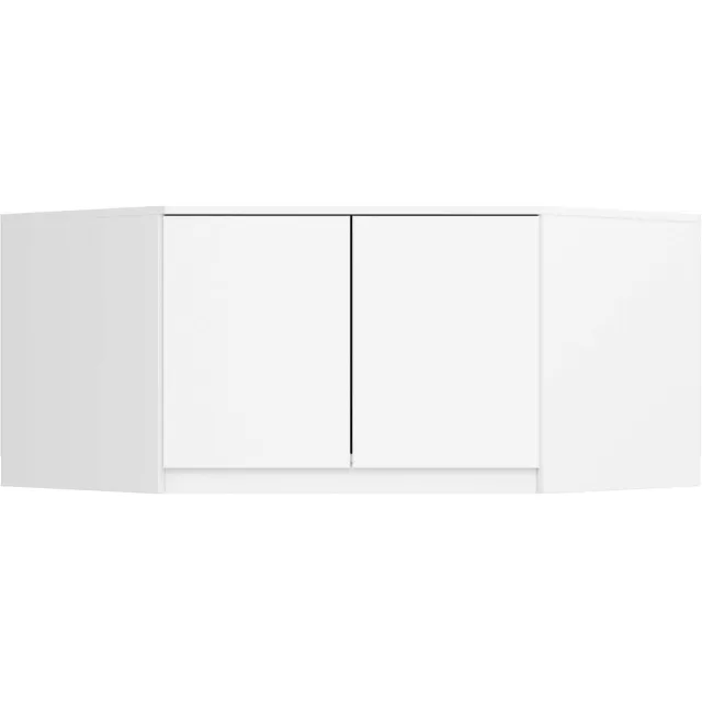 Akord Witte Bovenbouwkast voor Kasten S100 - 2 Deuren, 3 Planken, 100x55x50cm, Gefabriceerd in Mat Gelamineerd Spaanplaat, Biedt Extra Opslagruimte, Zelfmontage, ABS Randen