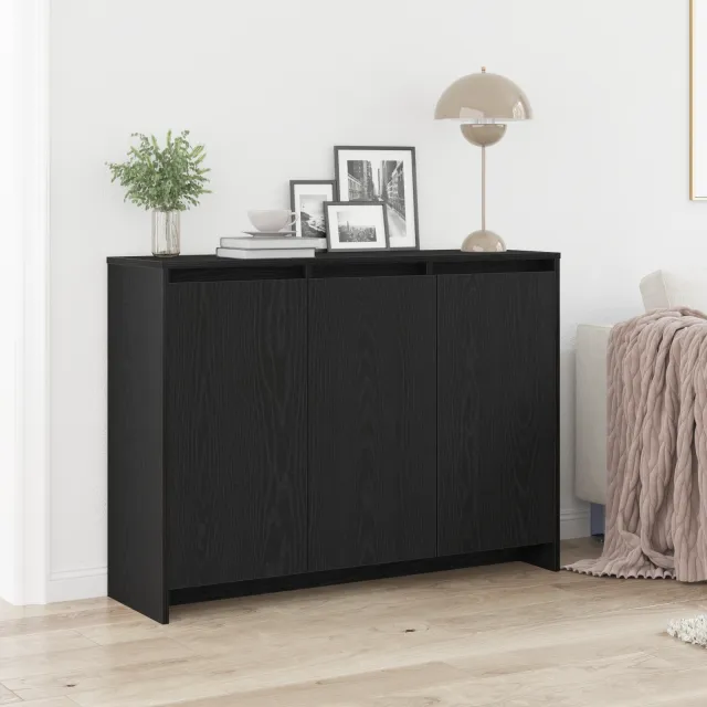 vidaXL Dressoir Zwart 102 x 29.5 x 75 cm Bewerkt hout