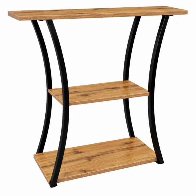 BEGRYF Consoletafel - 3 niveaus - eiken/zwart - 80x30x80 cm Eiken en zwart