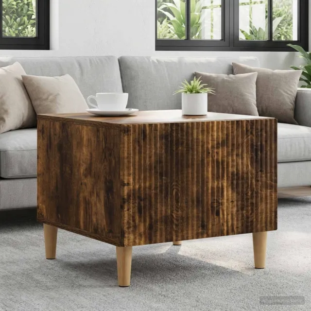 vidaXL Salontafel met lade Gerookt eiken 49 x 50 x 40 cm Bewerkt hout Bruin