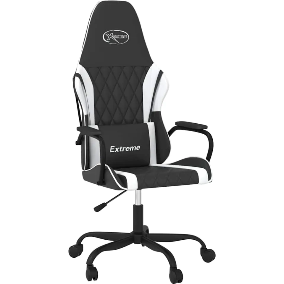 vidaXL Gamestoel kunstleer zwart en wit, foto 3