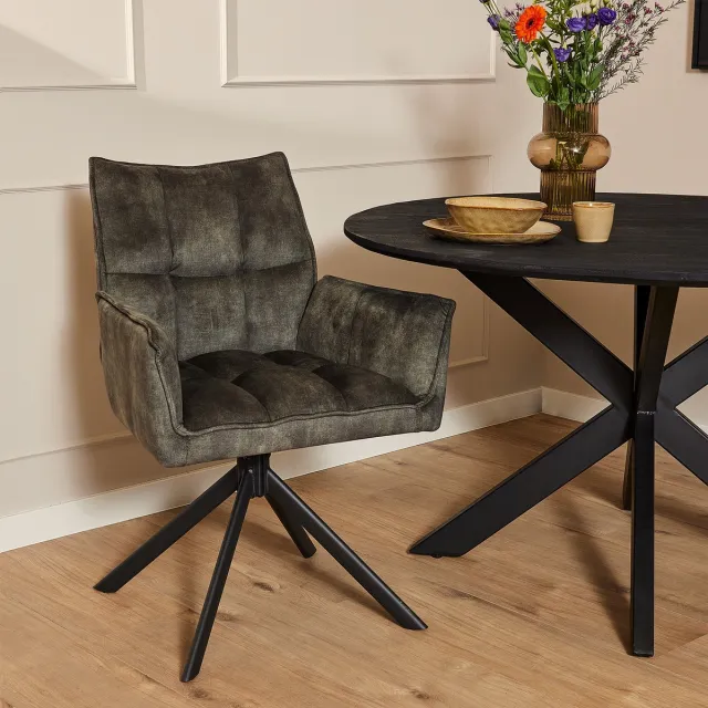 Refurna Eetkamerstoel Dani | Velvet Groen