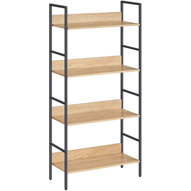 LEOBERT LLS174B11 Boekenkast - Sonoma/Zwart - 4 Planken - 60 x 28 x 124 cm Sonoma eikenlook