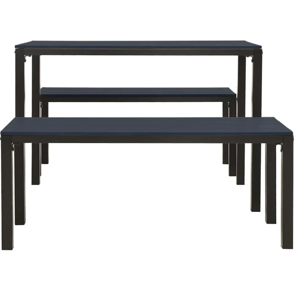 vidaXL 3-delige Tuinset staal en HKC zwart, foto 2