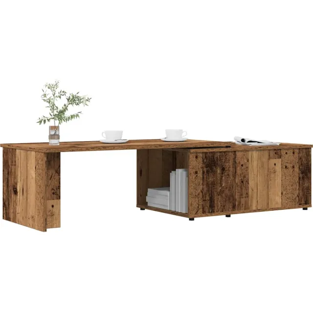vidaXL Salontafel 150x50x35 cm bewerkt hout oud houtkleurig Bruin