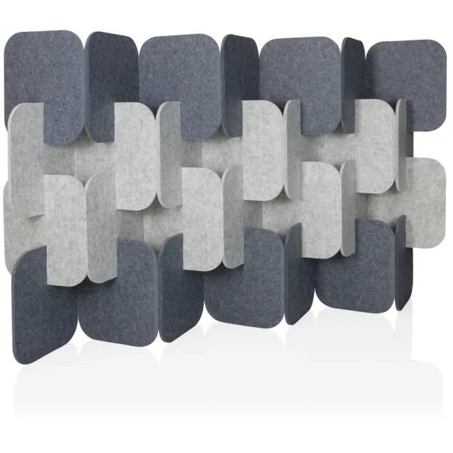 FLEXMIUT Akoestische scheidingswand FLEXMIUT PLUG PET set van 4 109x170x25cm grijs/lichtgrijs hjh OFFICE