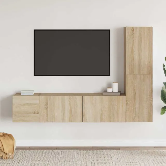 vidaXL 3-delige Tv-meubelset bewerkt hout sonoma eikenkleurig, foto 2
