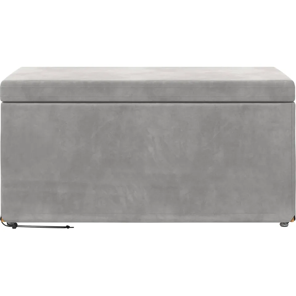 vidaXL Kruk Lichtgrijs 81 x 41 x 40 cm Velvet en Gefabriceerd Hout, foto 4