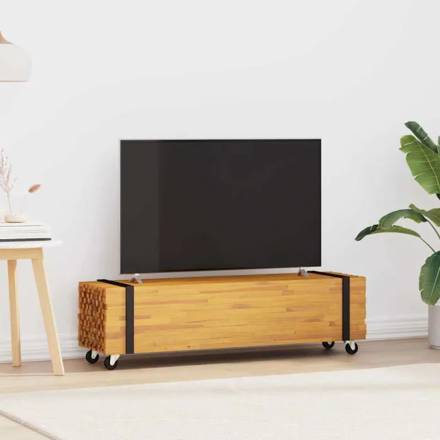 vidaXL TV-standaard 110 x 30 x 30 cm Bruin Massief Teakhout, foto 2