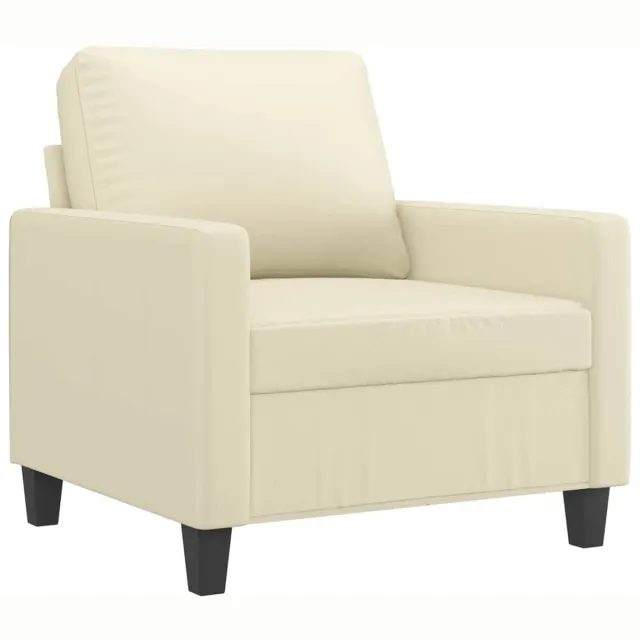 vidaXL Fauteuil - 60 - cm - kunstleer - crèmekleurig