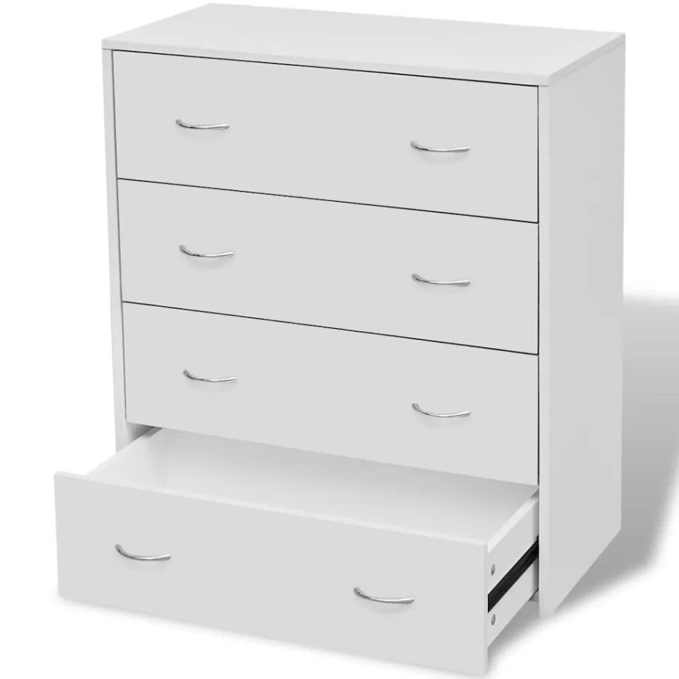 vidaXL Dressoir met 4 lades 60x30,5x71 cm wit, foto 3