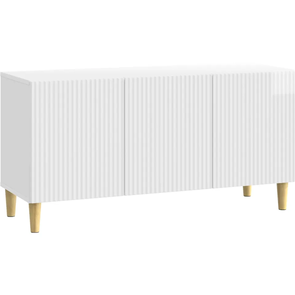 vidaXL TV-kast 99 x 34,5 x 50 cm Hoogglans Wit Bewerkt hout