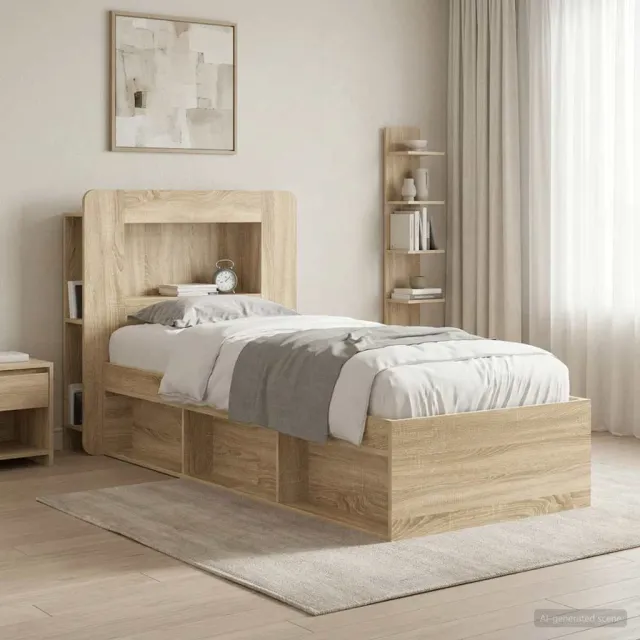 vidaXL Hoofdbordkast met opslag Geconstrueerd hout Bruin