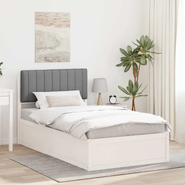 vidaXL Bedframe met Gevoerd Hoofdgedeelte Lichtgrijs 100 x 200 cm