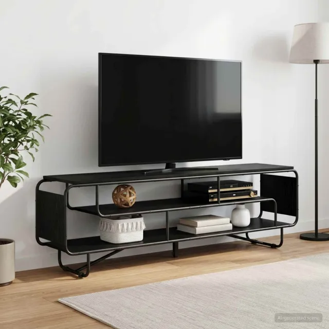vidaXL TV-standaard 180 x 36 x 45 cm Zwart eiken Bewerkt hout