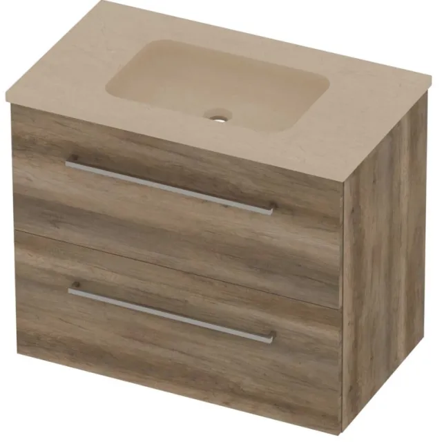 Basic-Line Rocky 46 Badmeubelset Hardsteen Midden 80x46x62 cm Scotch Oak Sand Stone Beige