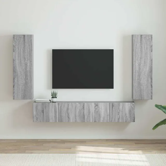 vidaXL TV Wandkast 2 st Grijs Sonoma Bewerkt hout