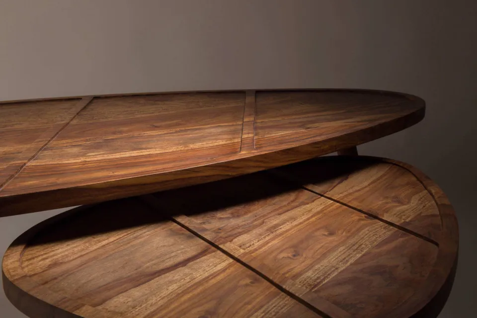 Dutchbone Sham salontafel (set van 2) bruin, foto 3