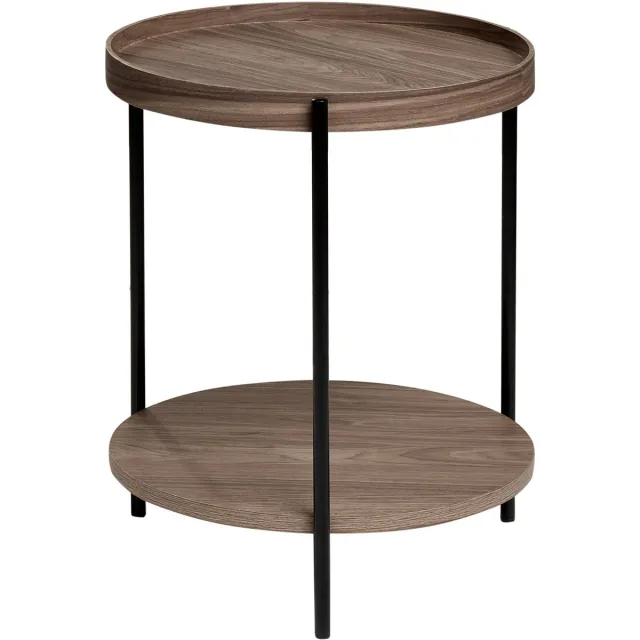 Beliani LANDER - Bijzettafel - Donkerbruin - MDF