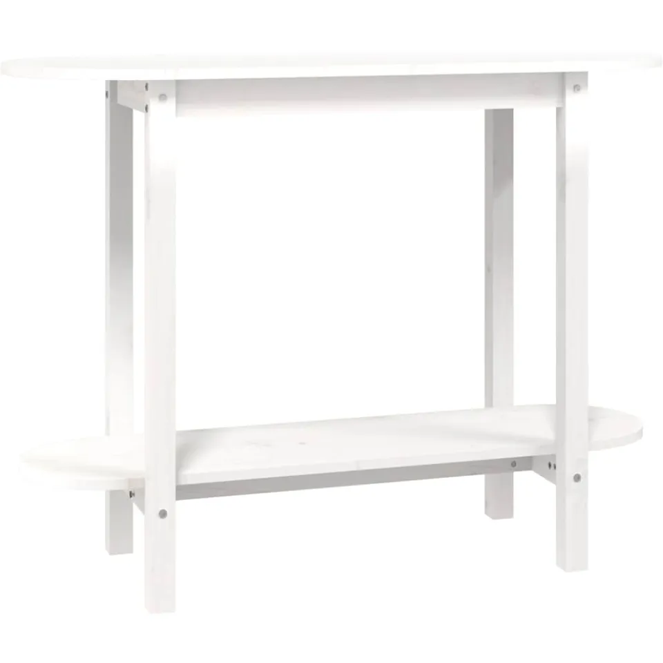vidaXL Wandtafel 110x40x80 cm massief grenenhout wit