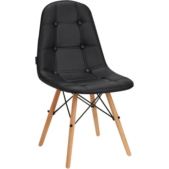 4rico Make-up Stoel Eetkamer stoel QS-185 Zwart Ergonomisch Voor Salons