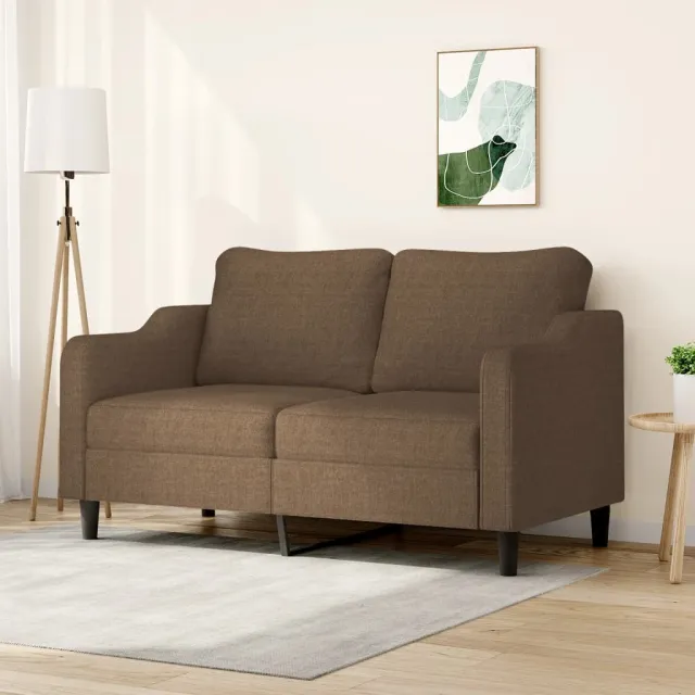 vidaXL Tweezitsbank 140 cm stof bruin