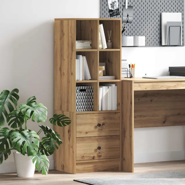 vidaXL Hoge kast Artisan Eiken 45,5 x 34 x 127 cm, foto 2
