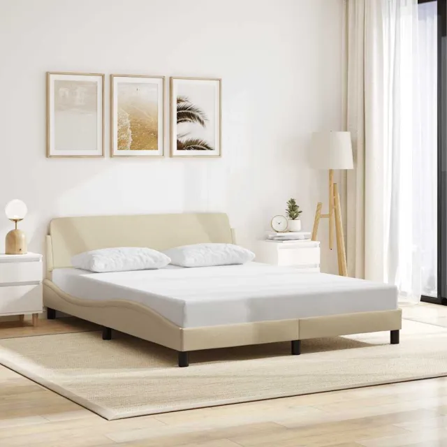vidaXL Bedframe "Dover" stof crèmekleurig 160x200 cm
