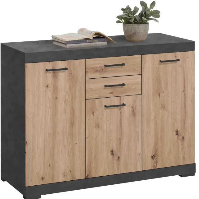 dressoir Hermes Artisan eiken grijs Bruin | Grijs