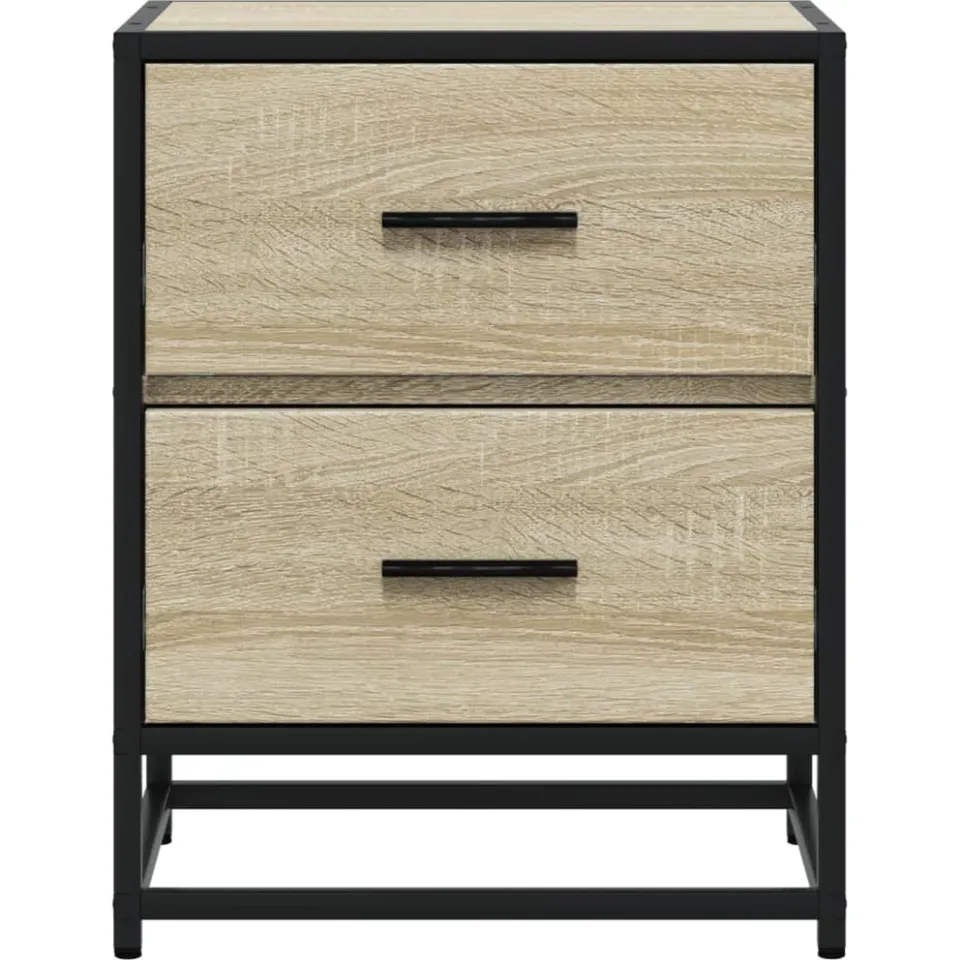 vidaXL Nachtkastje 40x31x50 cm bewerkt hout sonoma eikenkleurig, foto 4