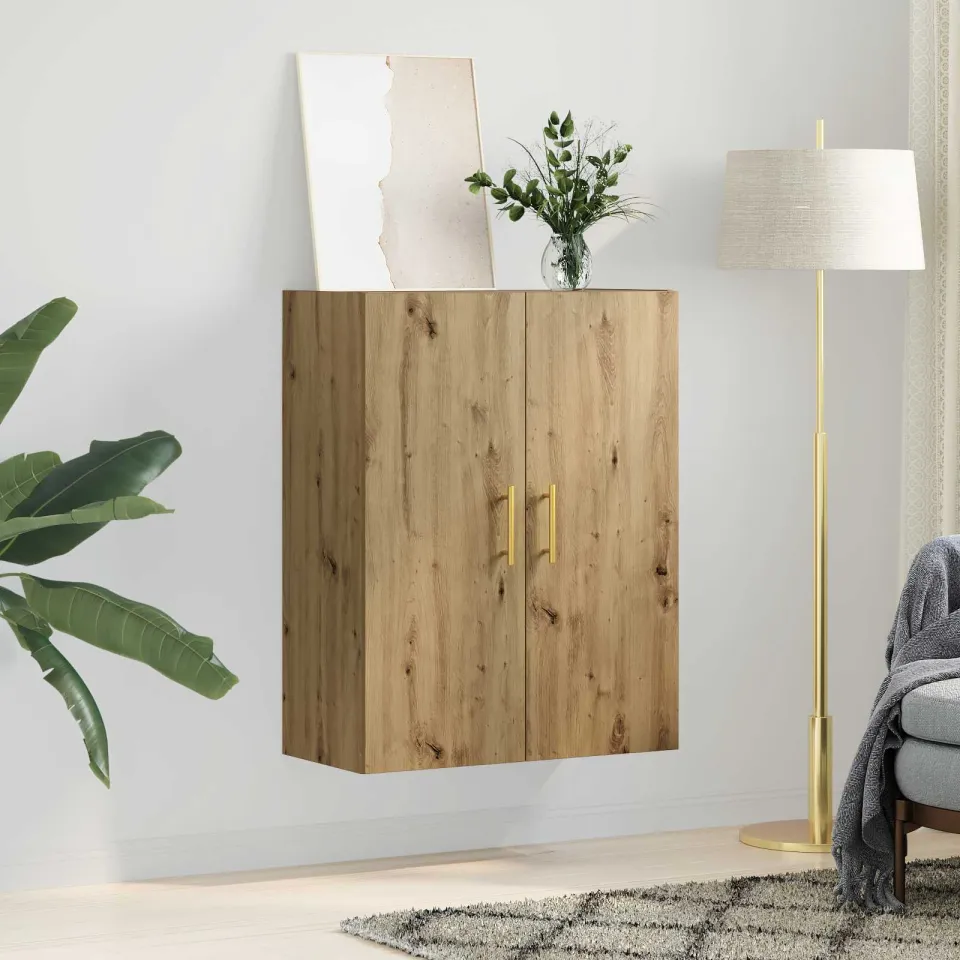 vidaXL Wandkast Artisan Eiken 69,5 x 34 x 90 cm Bewerkt hout, foto 3