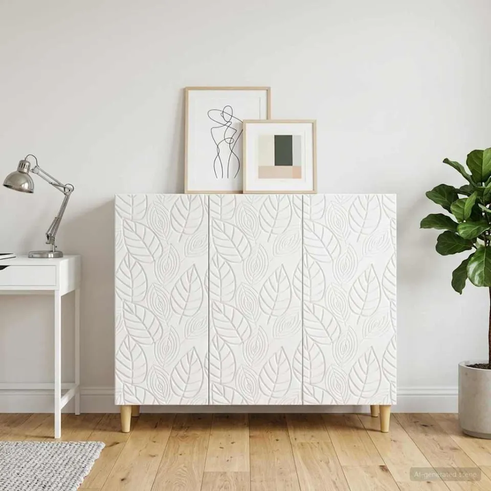 vidaXL Dressoir Hoogglans Wit 89 x 34,5 x 80 cm Bewerkt hout, foto 3