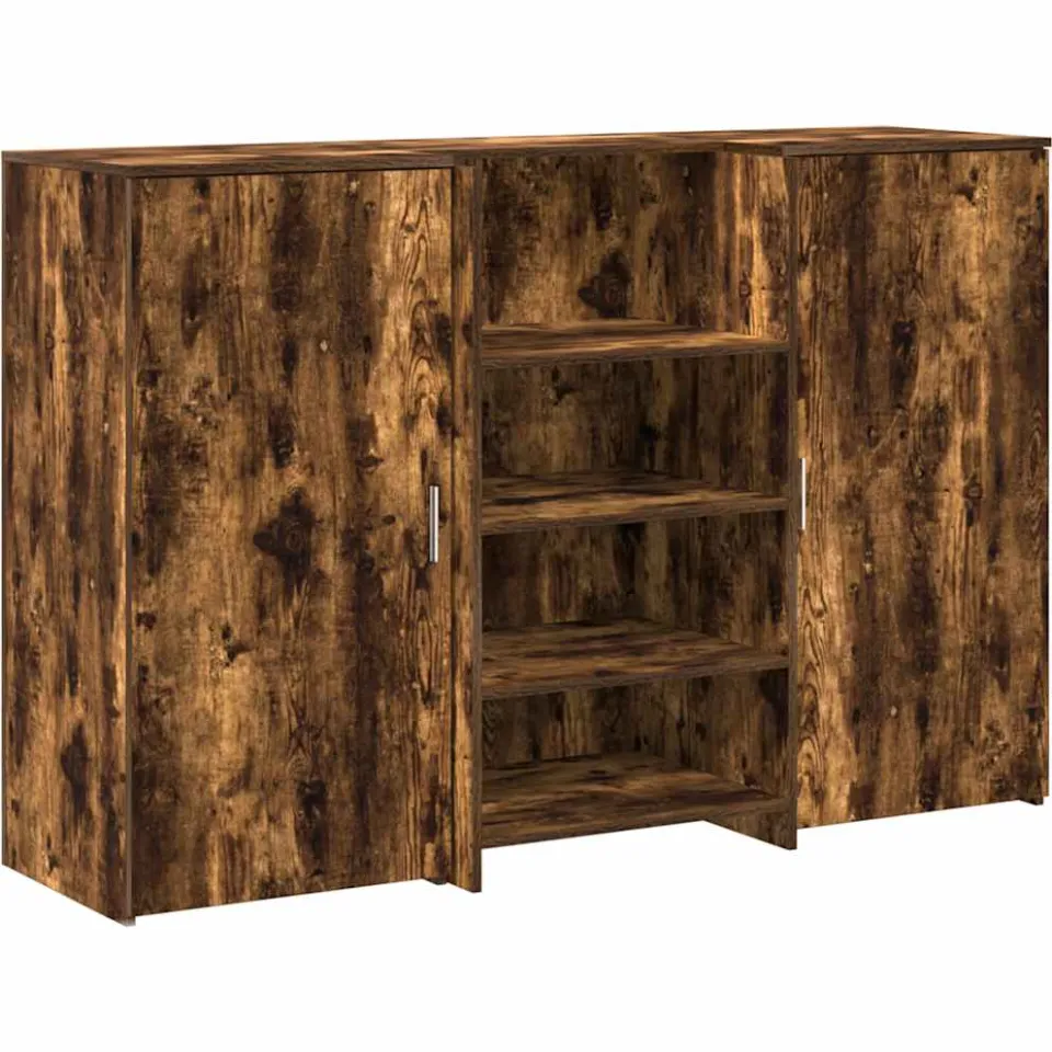 vidaXL Receptiebalie 155x50x103,5 cm bewerkt hout gerookt eikenkleurig, foto 3