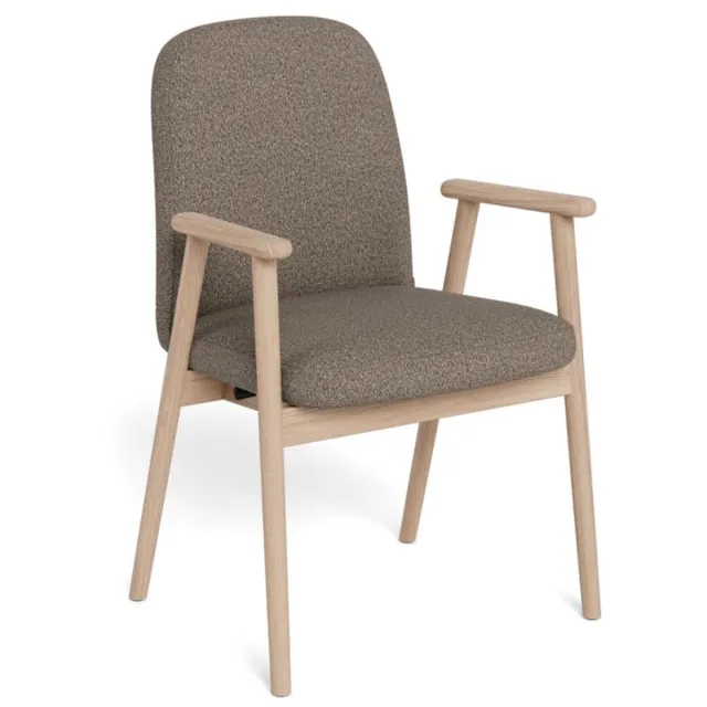 Giga Living Eetkamerstoel Ellen Met Armleuning Cona Taupe Set van 2 - Giga Living Grijs