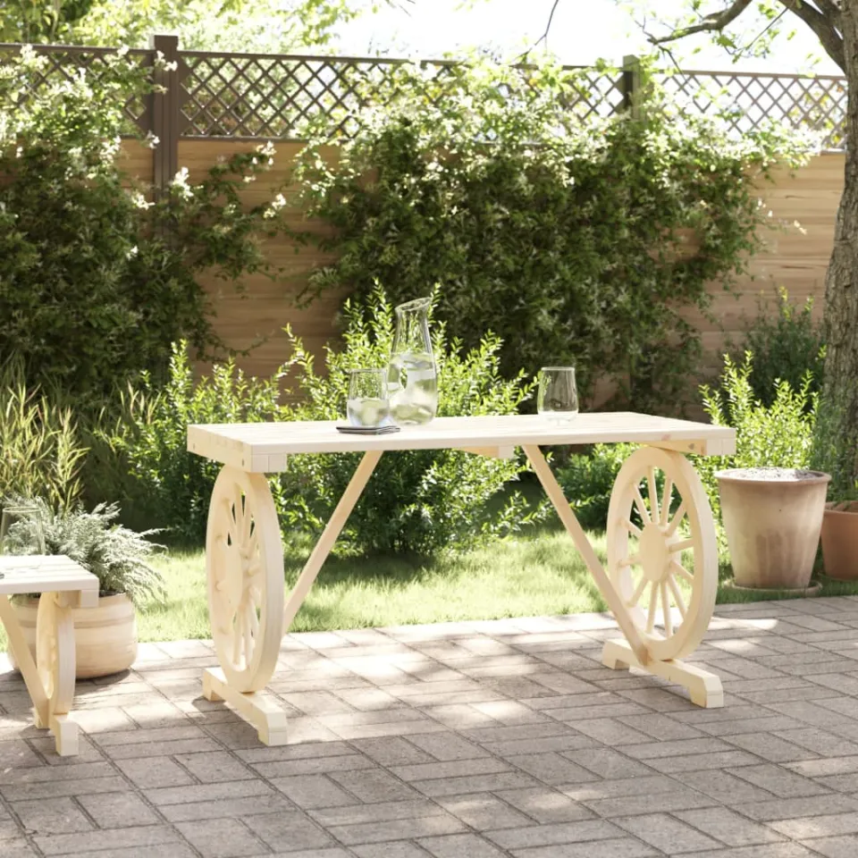 vidaXL Tuintafel 115x55x65 cm massief vurenhout bruin, foto 3