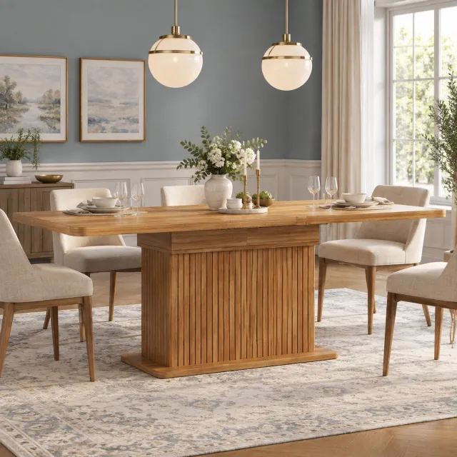 DESMIU Eettafel - Uitschuifbaar Met Verborgen Opbergruimte - Voor Eetkamer En Werkplek - MDF En Metaal - 120-160x80x76 Cm - Donkerbruin