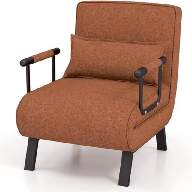 Thuys Luxe 4 in 1 Slaapfauteil – Slaapstoel – 5 Posities - Multifunctioneel – Verstelbare Rugleuning – Gewatteerd – Hoogwaardig Materiaal - Bruin