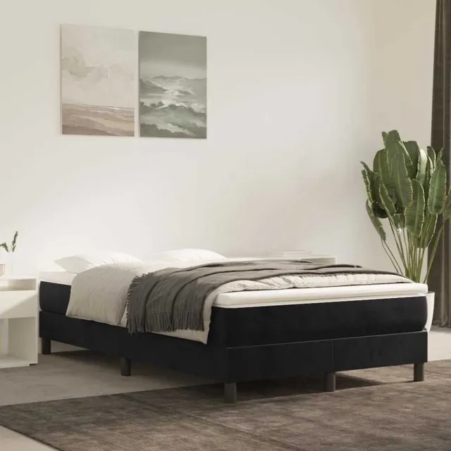 vidaXL Pocketveringmatras medium 120x200x20 cm fluweel zwart