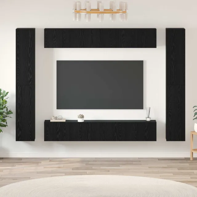 vidaXL Tv-meubelset 10 st 30,5 x 30 x 90 cm Zwart Eiken, foto 2