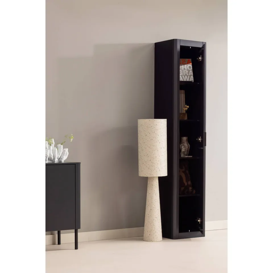 WOOOD Gunnar Smalle Hoge Kast - Grenen - Matzwart - 217x45x39, foto 2